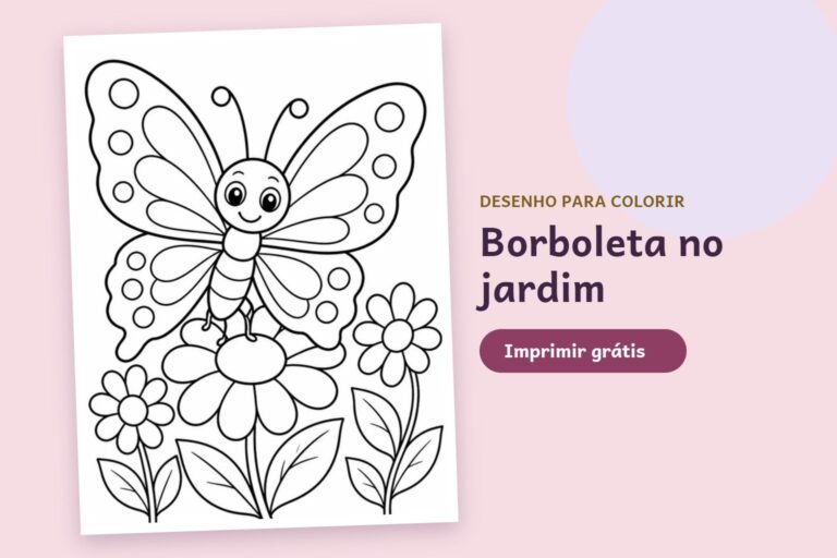 Desenho para colorir: Borboleta no jardim