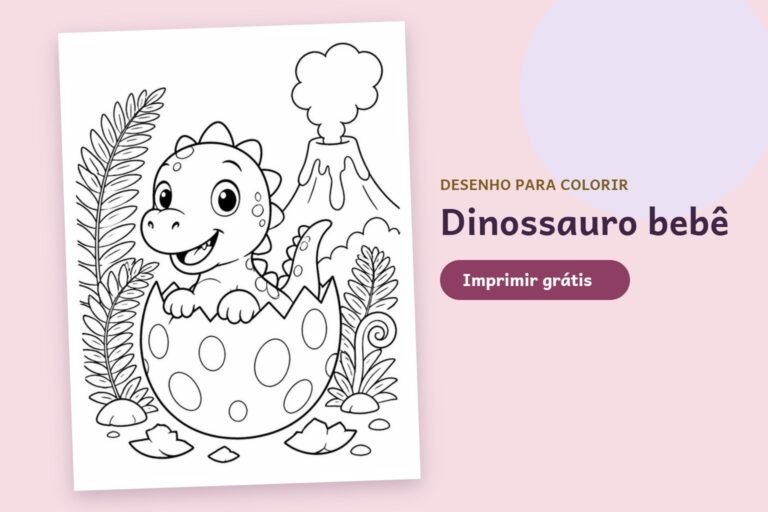Desenho para colorir: Dinossauro bebê