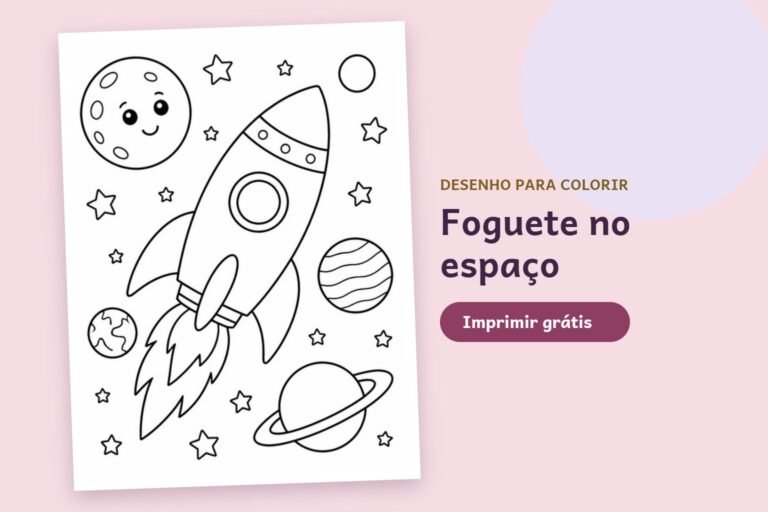 Desenho para colorir: Foguete no espaço