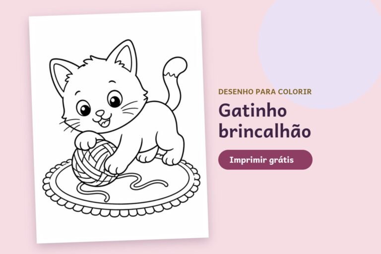 Desenho para colorir: Gatinho brincalhão