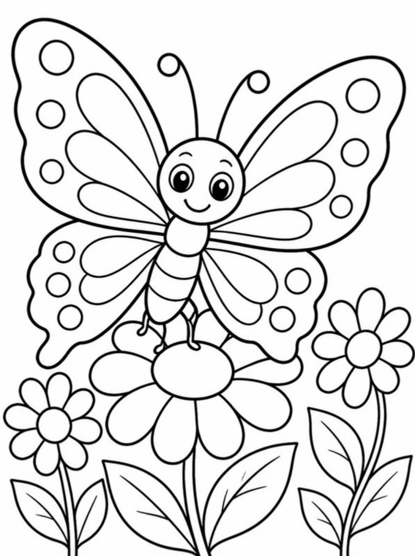 Desenho para colorir: Borboleta no jardim