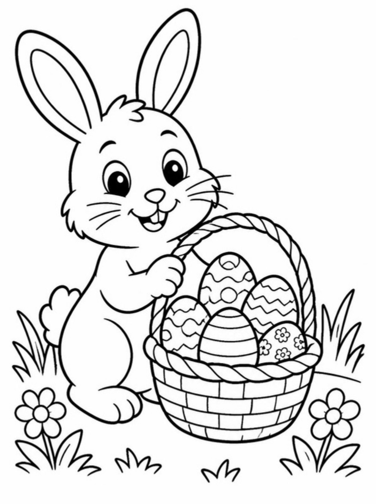Desenho para colorir: Coelhinho da Páscoa