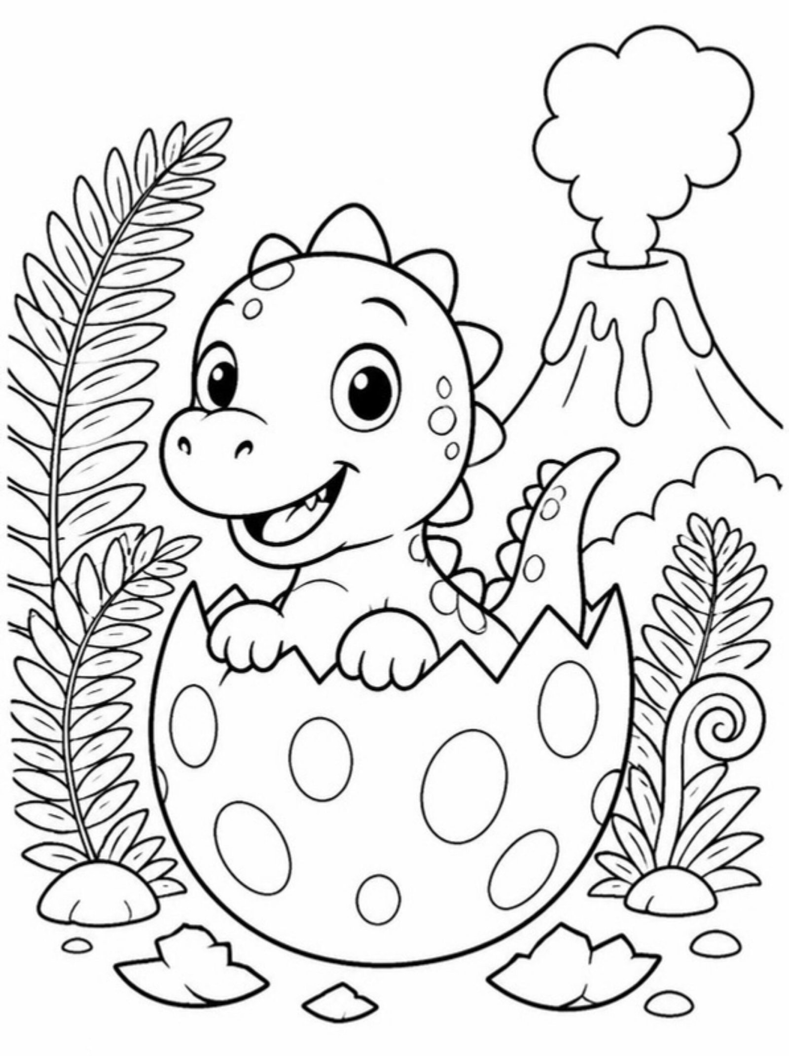 Desenho para colorir: Dinossauro bebê