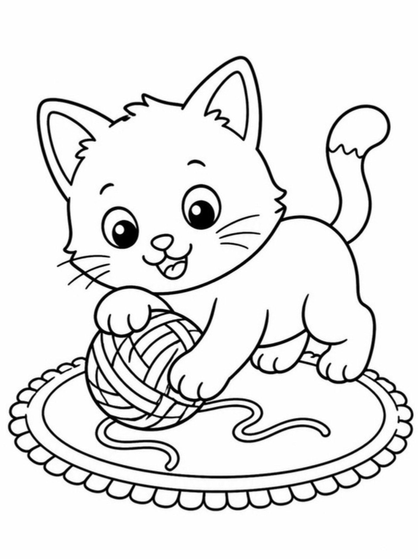 Desenho para colorir: Gatinho brincalhão