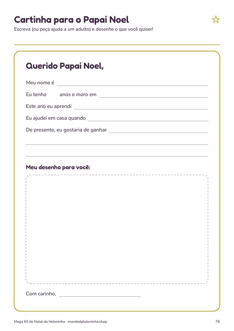Cartinha para o Papai Noel